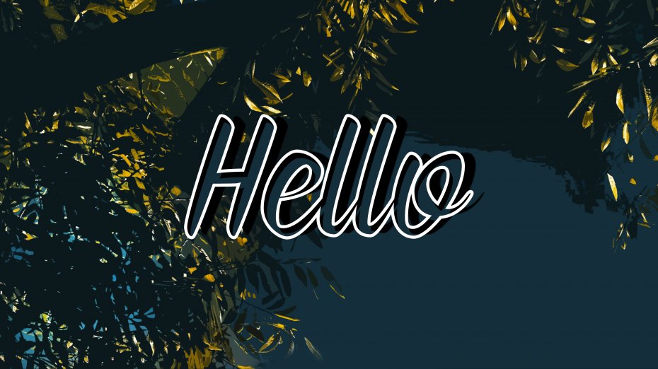 植物背景 “Hello” 艺术字设计图