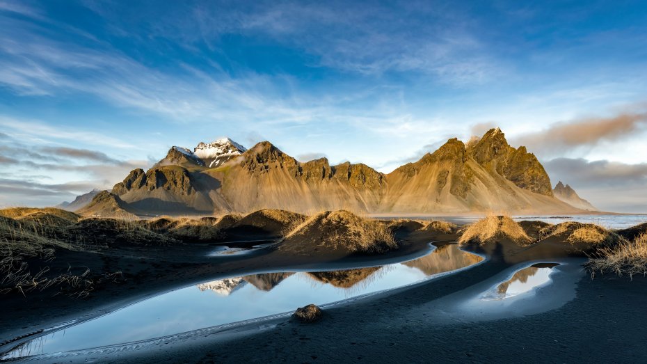 壮丽冰岛山川湖泊自然风景摄影图