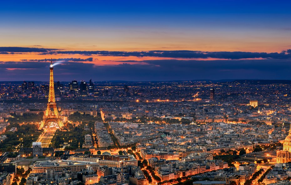 巴黎都市全景埃菲尔铁塔都市夜色灯火辉煌建筑之美群都市电脑壁纸