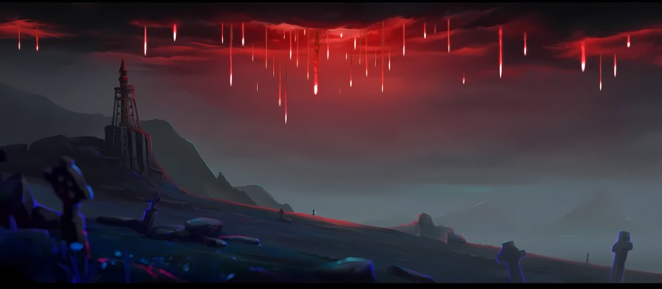 暗黑美学系奇幻场景原创插画壁纸