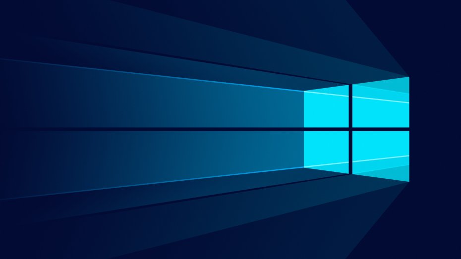 Windows10蓝色光窗抽象艺术几何背景科技感操作电脑壁纸