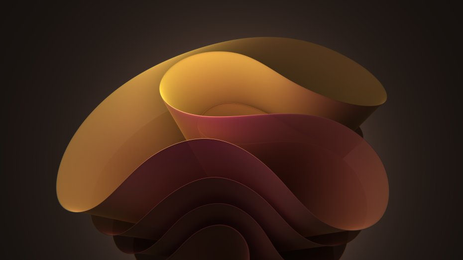 Windows色彩抽象流体棕金色渐变层次感立体结构艺电脑壁纸